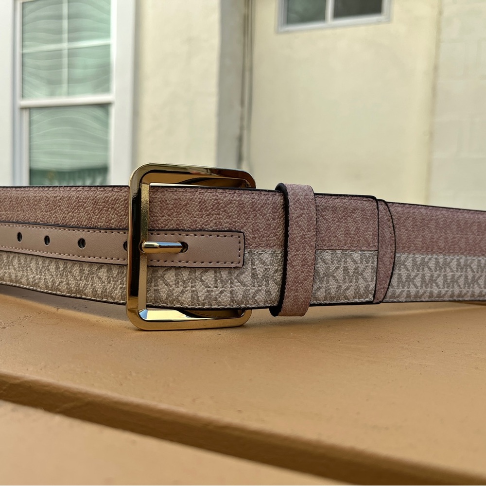 Michael Kors Tan and Gold Belt